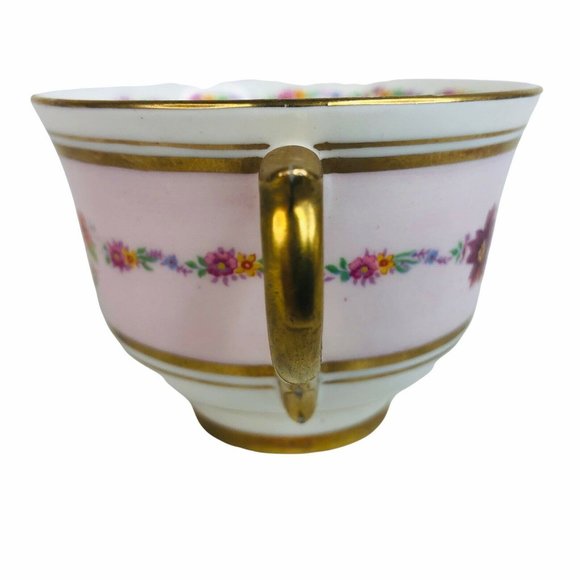 Colclough Tea Cup & Saucer Bone China Pink Flower Gold Trim Victorian England - Picture 6 of 12